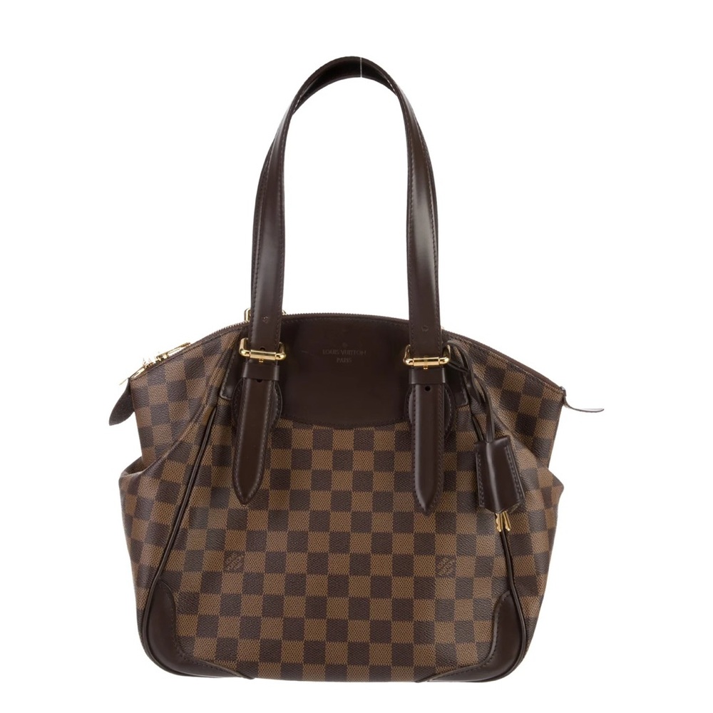Louis Vuitton Brown Shoulder Bag with Checkered Pattern
